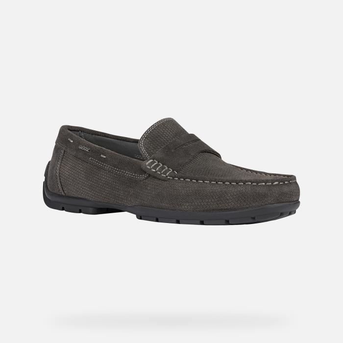 Mocassins Homme Geox U Moner 2fit A - Confort, Semelle Respirante, Système 2Fit Ajustable, Cuir