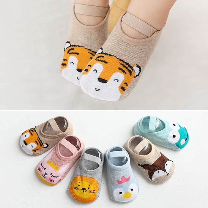 Chaussette bebe Chaussettes Basses en Coton Non glissement Extensible de cheville avec Sangle Dessin Anime 6 Paires Taille 1 3ans Comme montre Cdiscount Pret a Porter