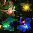 Chaîne lumineuse d'énergie solaire 12led fibre papillon chaîne lumineuse solaire décoration de jardin de Noël-3