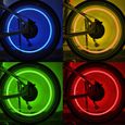 ACCESSOIRES VELO,001 Green--Bouchons de Valve de roue LED néon pour vélo, 2 pièces, lumière de voiture, accessoires de bicyclette,-3