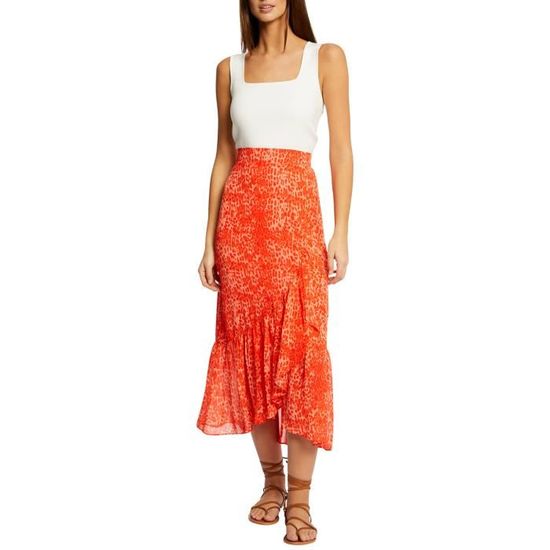 Jupe longue Morgan orange Orange Cdiscount Pret a Porter
