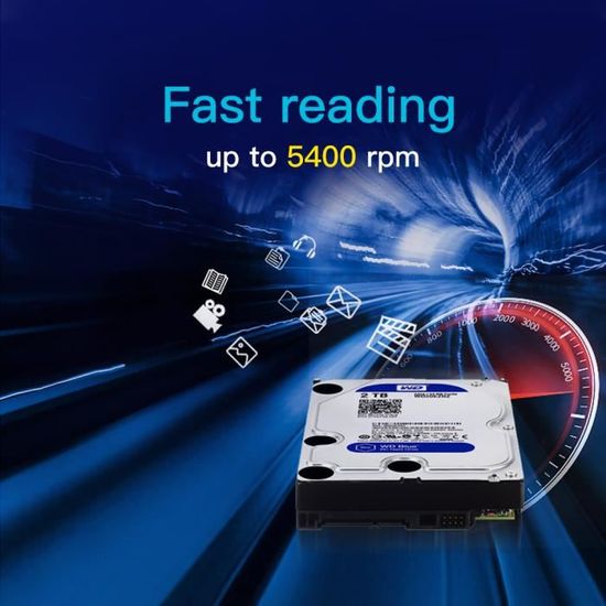 2 To Disque dur interne de bureau 3.5 Western Digital Blue SATA III 6  Go-sec (5400 tr-min, 64 Mo de mémoire tampon) - Cdiscount Informatique