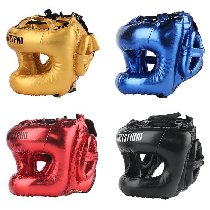 Rouge - S - Casque De Boxe Professionnel En Cuir PU Pour Enfant Et Adulte,protecteur De Tête De