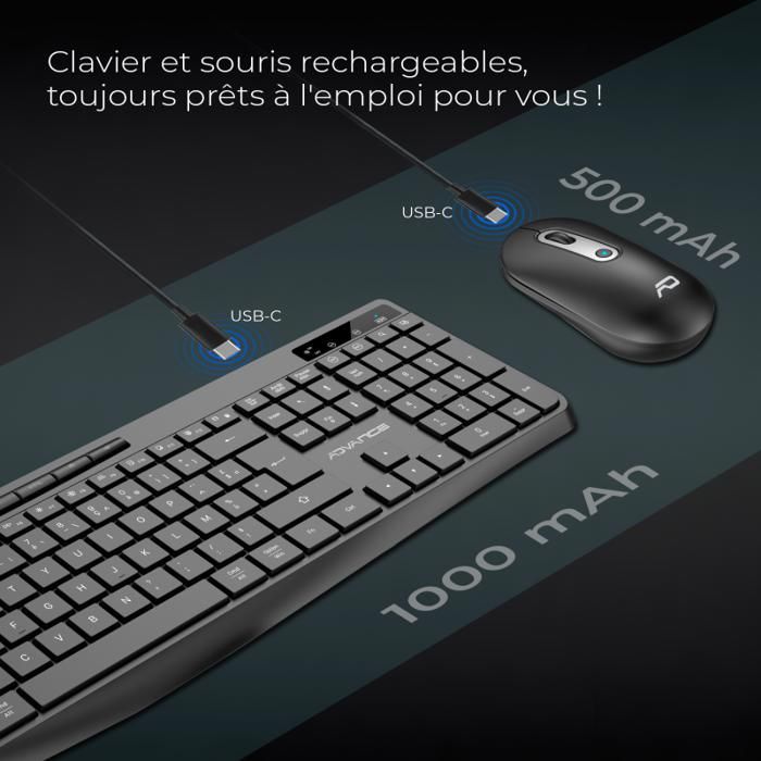 Clavier sans fil - R-TYPE - AZERTY - Compatible Windows et Mac - 10 ...