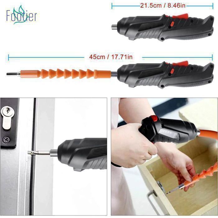 WORKPRO Tournevis électrique Sans Fil 3,6V - Kit 24 Pièces Avec Batterie 2.0Ah Et Lampe LED (Blanc)