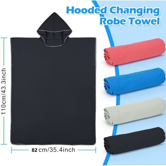 Rowjoy Poncho De Bain Avec Capuche, Tortues De Mer, En Microfibre, 75 X 110 Cm, Serviette De Plage, Pour Homme Et Femme, Idéal Pour La Plage, Le Surf, Le Sauna (vert-#turtle