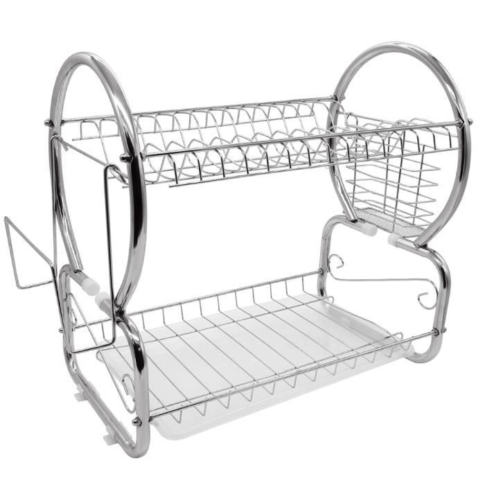 Dvkptbk Égouttoir à Vaisselle Avec Égouttoir Pour Comptoir De Cuisine Avec Bec D'Évier Égouttoir à Vaisselle Avec Égouttoir à Ustensiles Rangement & Organisation