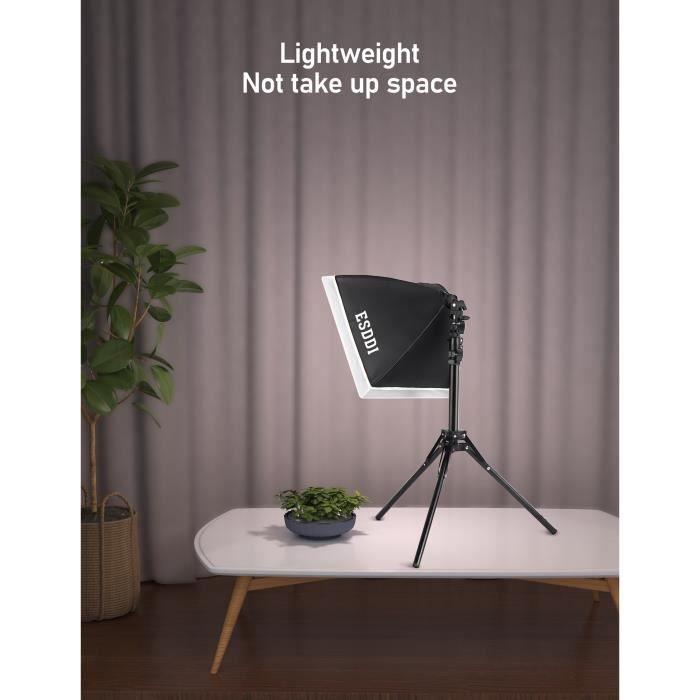 Lot de 3 lampes de studio Kit éclairage studio, avec des softbox, des  trépieds extensibles et un pied à potence extensible, LED E27 18 W, Faible  poids, Sac de transport inclus acheter