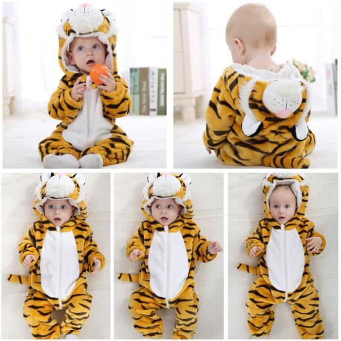 Combinaison bebe a fermeture eclair Barboteuse bebe Jumpsuit bebe 0 24 mois 1B004 6 Tigre Cdiscount Pret a Porter