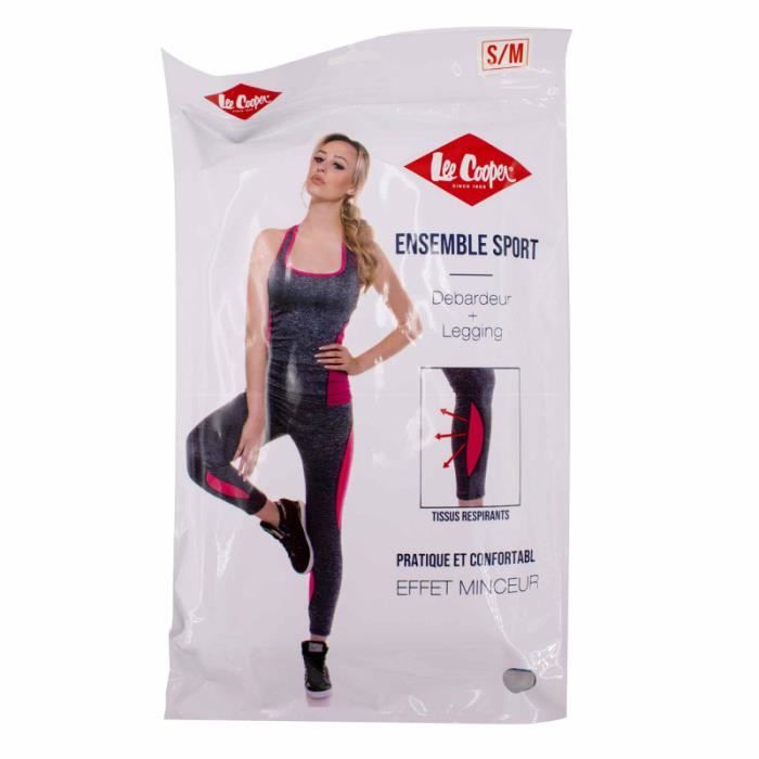 Ensemble sport debardeur et legging Femme LEE COOPER Noir Cdiscount Pret a Porter