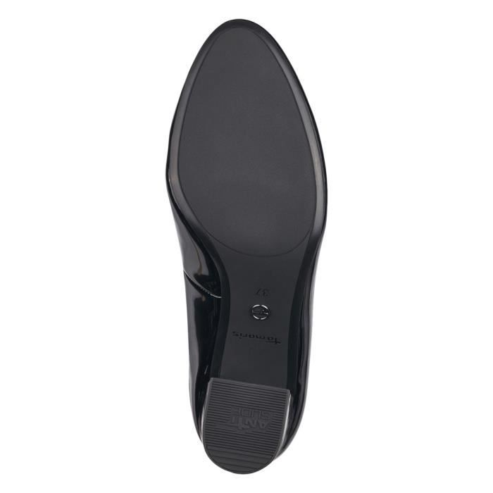 Escarpin Femme Tamaris Essentials Noir Vernis Talon Large