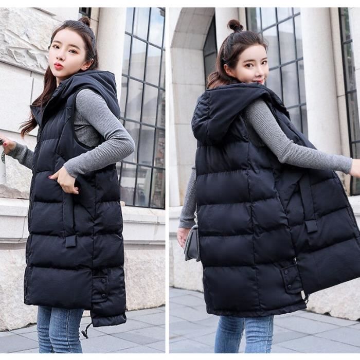 Gilet Doudoune coton gilet femme mi longue 2020 automne et hiver