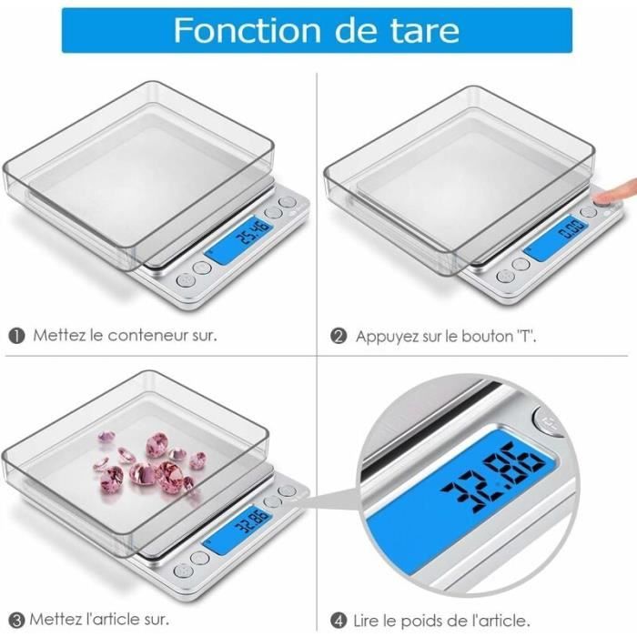 Balance De Précision 0.01g/500g - Mini Balance Cuisine, Bijoux, Multifonction - écran LCD