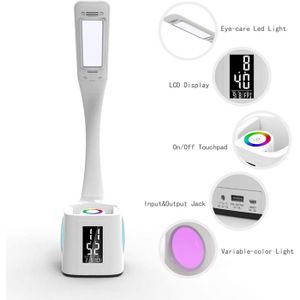 NOEVSBIG Lampe de bureau LED, 2 en 1 avec protection des yeux et lampe