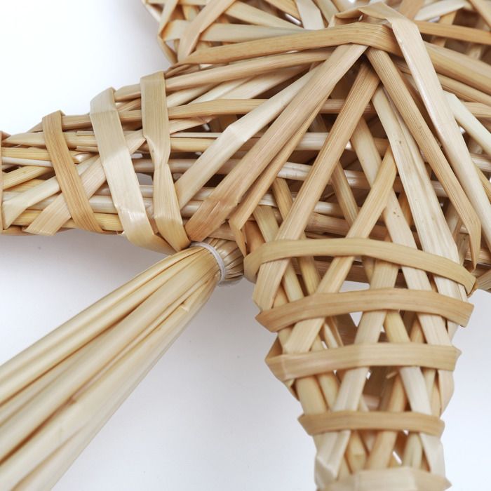 Étoile De Sapin De Noël En Paille Naturelle – 30,5 X 20 Cm – Faite à La Main – Cimier Décoratif Pour Le Sommet Du Sapin - 5