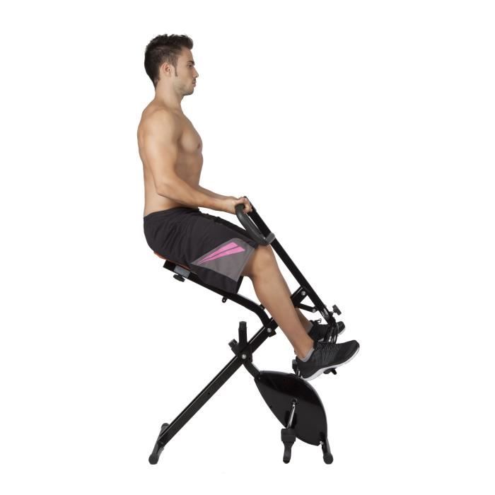 Total Crunch Evolution - Vélo + Appareil Musculation Complet Plié - Entraînement Maison Devant La TV