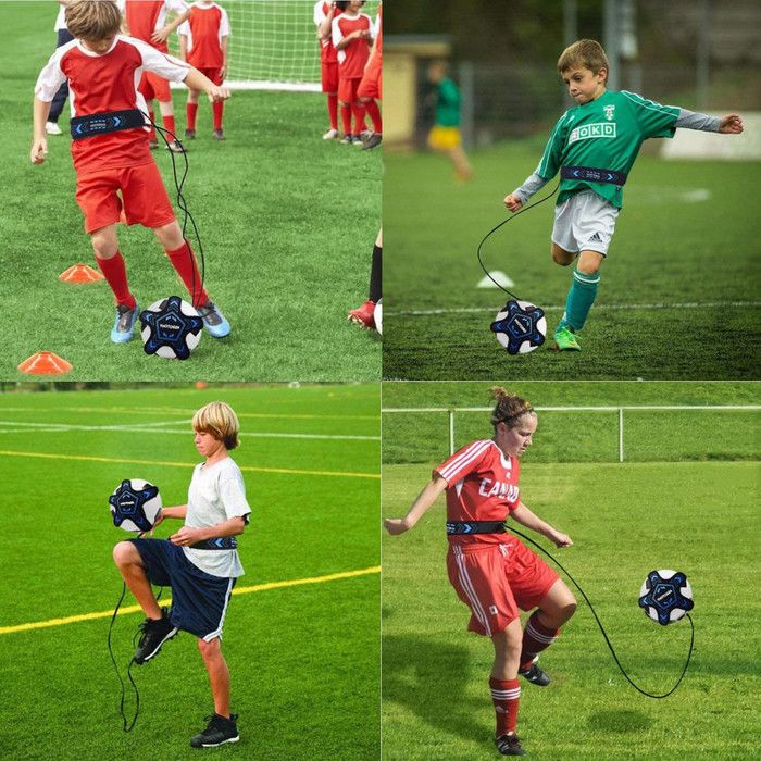 Lot De 2 Entraîneurs De Football Avec Ceinture Réglable - Accessoire Entraînement Solo Pour Enfants Et Adultes