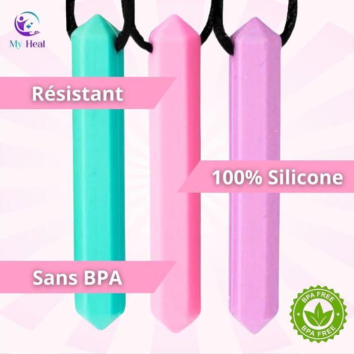 Collier à Mâcher TDAH Adulte | Objet Anti Stress Sensoriel Enfant Collier à Mâcher TDAH Adulte | Objet Anti Stress Sensoriel Enfant