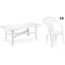 Table Ovale Blanche 8 Fauteuils Empilables Blancs Avec Dossier
