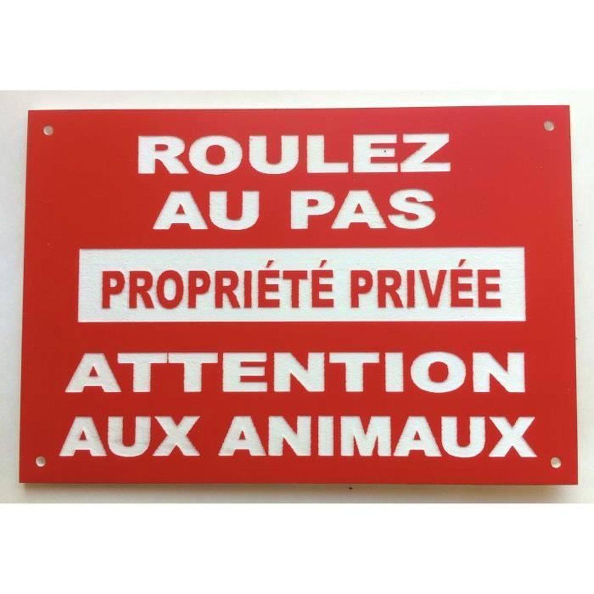 AUA SIGNALETIQUE Schild „Propriété Privée, Roulez Au Pas“ – Aluminium Dibond 3 Mm, 130 Mm, Französisch