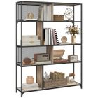 Bibliothèque meuble de rangement - HOMCOM - étagère à 5 niveaux cadre en acier - style industriel - 120L x 30l x 161H cm
