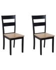 BELIANI Lot de 2 chaises en bois marron clair et noir GEORGIA