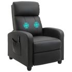 HOMCOM - Fauteuil inclinable de massage - Cuir PU - 68x88x98cm - Noir