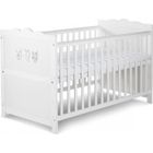 Lit évolutif bébé motifs hiboux - KLUPS - 140X70 - Pin massif et MDF haute qualité - Réglable en hauteur