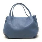 OH MY BAG Sac à main en cuir grainé italien BUBBLE Bleu glacier