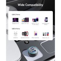 Chargeur Rapide Compact 3 Ports 67 W Anker pour Voiture 535 avec PIQ 3.0 pour iPhone 14,Galaxy S23,MacBook Pro,iPad Air et Plus
