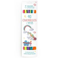 Kit créatif enfant - Fils chenilles - Coloris Licorne et féérie
