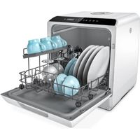 hermitlux Mini-lave-vaisselle, utilisable avec robinet ou sans robinet, 43cm de large, capable de contenir 4 sets, adapté au