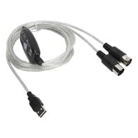 HURRISE Câble Midi vers USB Câble MIDI Adaptateur de cordon MIDI vers USB Convertisseur Midi pour XP / VISTA / OS X / Window7