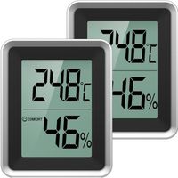 Thermomètre hygromètre numérique[Lot de 2],Moniteur d'humidité de thermomètre d'intérieur, Mini Station météo