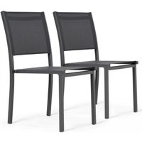 Chaise de jardin - OVIALA - Aluminium - Gris - 48 x 60 x 87 cm