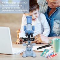 LEX Kit scientifique de microscope pour enfants Ensemble de microscope pour enfants Jouet de loupe éducative jeux jeu Bleu - Qqmora