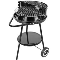 Barbecue Steel Grill A Carbone 43x41x72 Cm Con 2 Ruote Bbq Nero Con Griglia Inox -        
