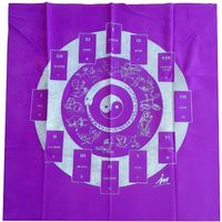 Tapis de tirage de cartomancie violet Yin & Yang