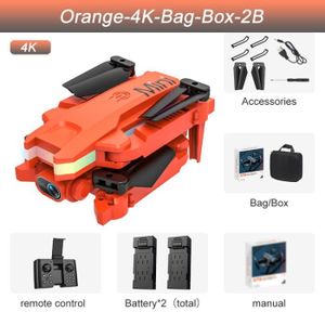 DRONE Boîte de sac orange 4K 2B - Mini Drone Xt8 Avec Ca