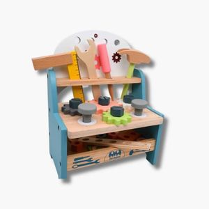 BRICOLAGE - ÉTABLI Établi en bois jouet atelier bricolage - CREATIVPAD - Mixte - 3 ans - couleurs douces - Intérieur