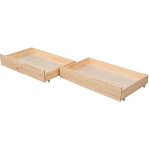 TIROIR DE LIT Lot de 2 tiroirs de rangement bois pour lit
