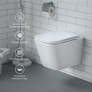 CUVETTE WC SEULE WC suspendu avec abattant de WC avec système d'aba