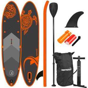 STAND UP PADDLE Planche de Stand Up Paddle Gonflable 297x76x15cm - NEMAXX - Orange - Charge maximale 120 kg