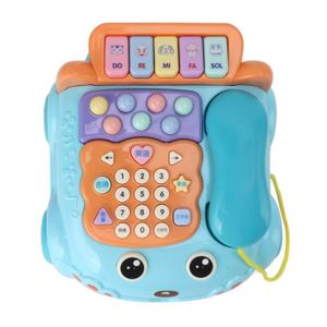 TÉLÉPHONE JOUET Omabeta Jouet de téléphone pour bébé Bébé téléphone jouet dessin animé avec musique lumière enfants enfants jeux plein Bleu