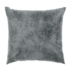 Coussin Havane aspect cuir vieilli - 40 x 40 cm - Gris