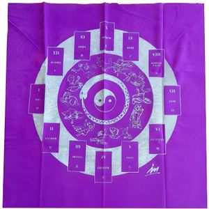 TAPIS DE JEU DE CARTE Tapis de tirage de cartomancie violet Yin & Yang