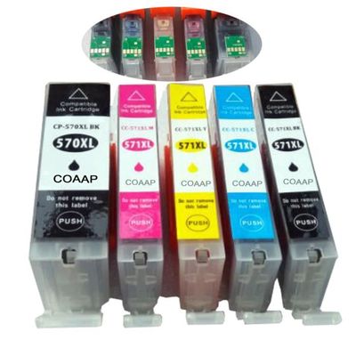 Cartouches D'encre Compatibles XL PGI-570 CLI-571 Pour Imprimantes Canon Pixma MG Série - Neuves