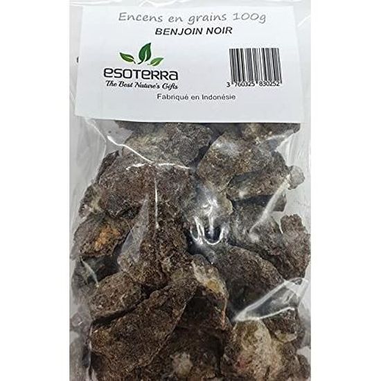 Esoterra Résine Naturelle Encens en Grains 100g Benjoin Noir [629 ...