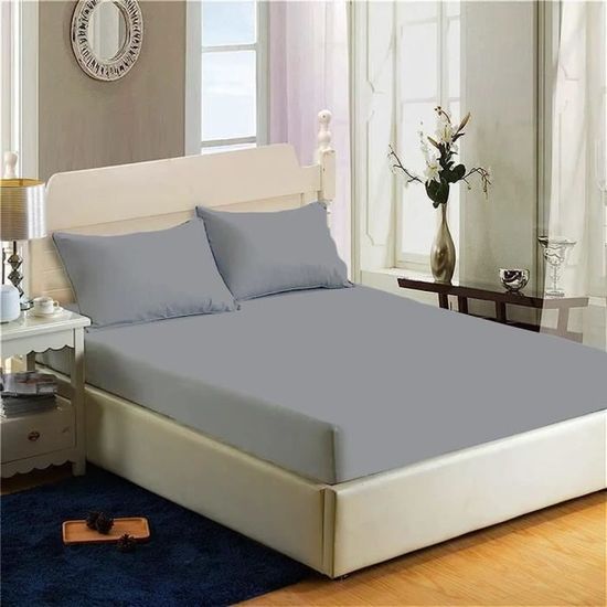 Drap Plat 100 % Coton égyptien 200 Fils au Pouce carré, Super