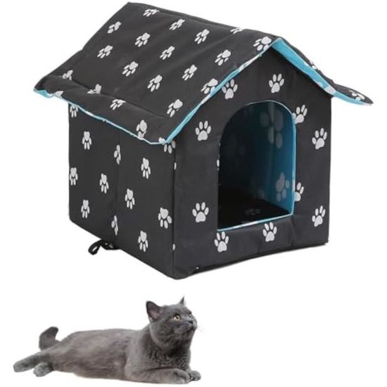 PawHut Maison Pour Chats Niche D'extérieur En Bois Surrélevée Avec Toit Ouvrable Isolée 85 X 50